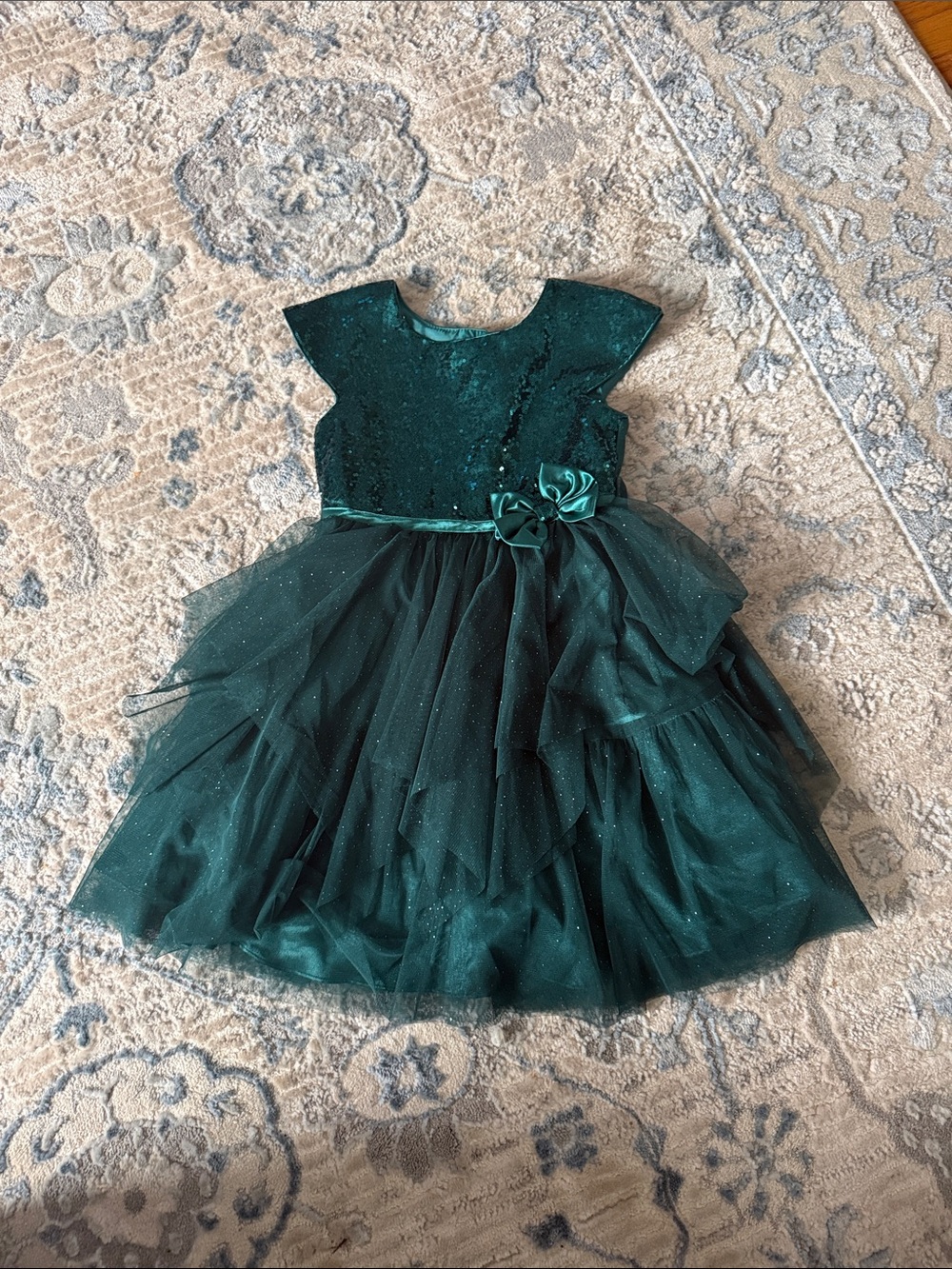 Jona Michelle Glitter Tulle Dress in Emerald